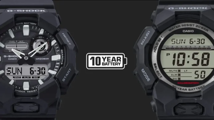 Casio Drops G-SHOCK GD010 and GA010 Series with 10-Year Battery Life